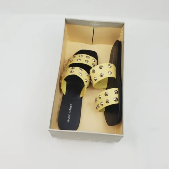 Marc fisher Bolive white studded slide sandals
